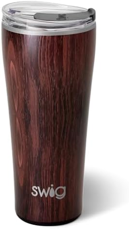Swig Life 32oz Insulated Tumbler with Lid, Bourbon Barrel by SwigLife