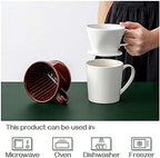 DOWAN Pour Over Coffee Dripper, Non Electric Pour Over Coffee Maker, Porcelain Slow Brewing Accessories for Home, Cafe, Restaurants, Easy Manual Brew Maker, White - Image 4