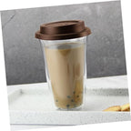 GLEAVI Double Wall Glass Coffee Mug Coffee Cup 350ml with Silicone Lid - Image 5