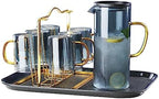 Water Pitcher Glass Cold Kettle Thickened Creative Home Juice Pot with lid Filter high Temperature Resistant teapot Water Cup Set Water Jug by Unknown