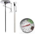 5 Inch Dial Probe Thermometer 0-100 °C Milk Coffee Thermometer Instant Read Stainless Steel Kitchen Food Cooking Milk Coffee (Color : Silver) by Unknown