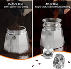 4-6-Cup Moka Pot Tamper, 304 SS Dosing Funnel & Distributor, Silver - Image 2