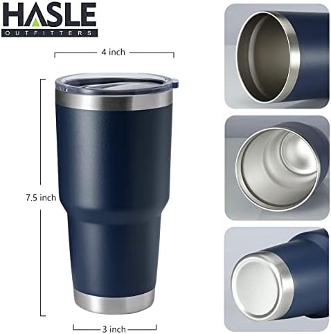 HASLE OUTFITTERS 30oz Stainless Steel Tumbler, Double Wall Vacuum Insulated Travel Mug Tumbler, Durable Insulated Coffee Mug, Gift Box Set (Navy, 8) - Image 3