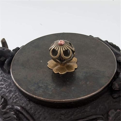 Cast Iron Tetsubin Teapot 1.2L With Copper Lid, Grape Pattern Vintage Iron Kettle For Brewing & Boiling Water - Image 7