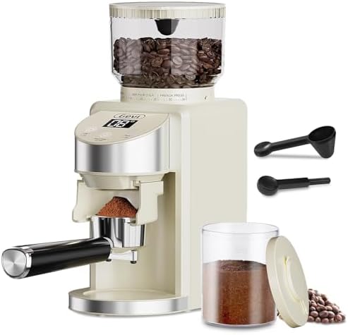 Gevi Burr Grinder,35 Grind Espresso Drip French Press,Anti-Static Beige by Gevi