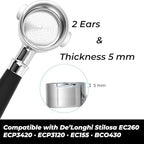 51mm Bottomless Portafilter 2 Ears Fits for Delonghi ECP3420, EC155, BCO430, EC260, and ECP3120, Espresso Accessories Kit includes Puck Screen, WDT Tool, Dosing Funnel, Double Shot Filter Basket - Image 4