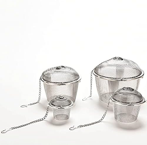 Tea Strainer 4 Sizes Silver Reusable Stainless Mesh Herbal Ball Tea Spice Strainer Teakettle Locking Tea Filter Infuser Spice Tool (Color : Size L) - Image 5