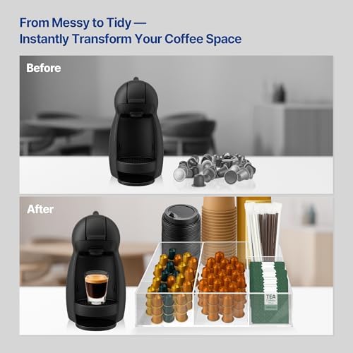 Acrylic Coffee Bar Station, Countertop Snack Tea Organizer & Condiment Tray - Image 4