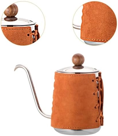 Gooseneck Coffee Kettle Pour Over Kettle Drip Pot Tea Kettle with Handleless Control and Stainless Steel Construction for and Fast Heating, Orange - Image 2