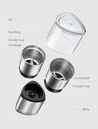 SHARDOR Electric Coffee Grinder Herb Blade Grinder Spices Grinder with 2 Removable Stainless Steel Bowls, Silver - Image 7
