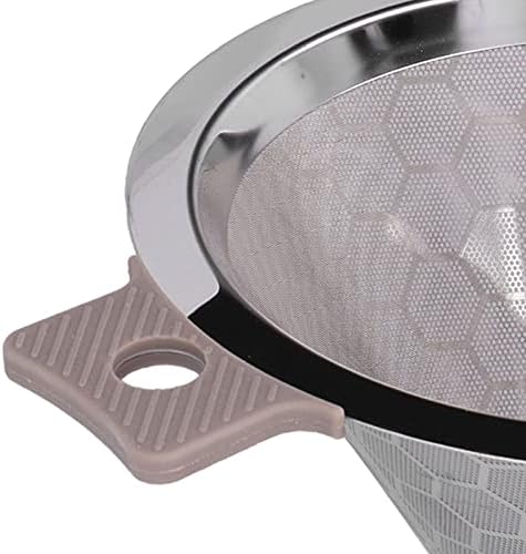 Cone Shaped Stainless Steel Strainer, Double Ear Coffee Tea Filter, Fine Mesh Cone Infuser for Loose Leaf Tea Coffee Powder Milk Tea with Heat Handle for Home - Image 5