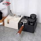 IKAPE ABS Espresso Knock Box, 7-in-1 Coffee Tool Organizer Storage Station for 51,54,58MM Tamper, Distributor, Portafilter & Puck Screen Espresso Accessories(White) - Image 2