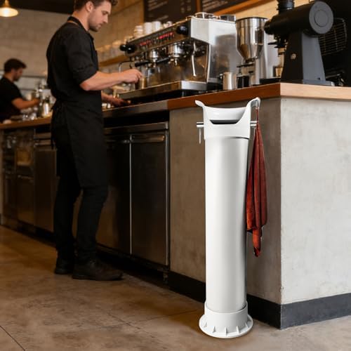 Espresso Knock Box for Coffee Grounds Coffee Knock Box Espresso Accessories for Home Large Capacity with Removable Knock Bar and Non-Slip Base, white - Image 6
