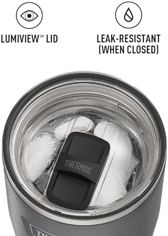 THERMOS ICON SERIES Stainless Steel Cold Tumbler with Slide Lock, 24 Ounce, Granite (Pack of 4) - Image 5