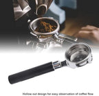 54mm Bottomless Portafilter, Fits 54mm Machines Stainless Steel with Filter Basket Espresso Machine Accessories Replacement Parts (Black Ink) - Image 3