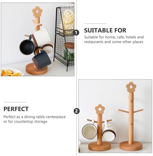 NOLITOY Beech Wooden Mug Rack for Home and Restaurants, Khaki - Image 6