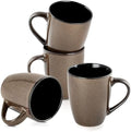SEDEME Brown 12oz Rustic Ceramic Mugs (4 Pack) - Handle Coffee Mugs for Hot Drinks by Unknown