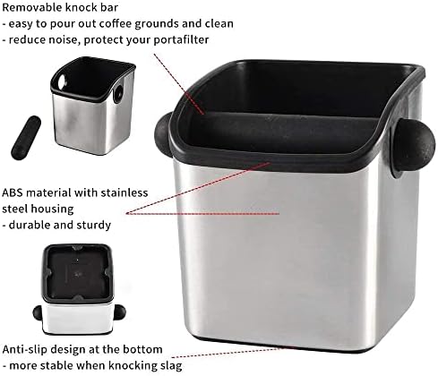 CAFEMASY Espresso Knock Box with Removable Knock Bar and Espresso Machine Cleaning Tools Set - Image 4