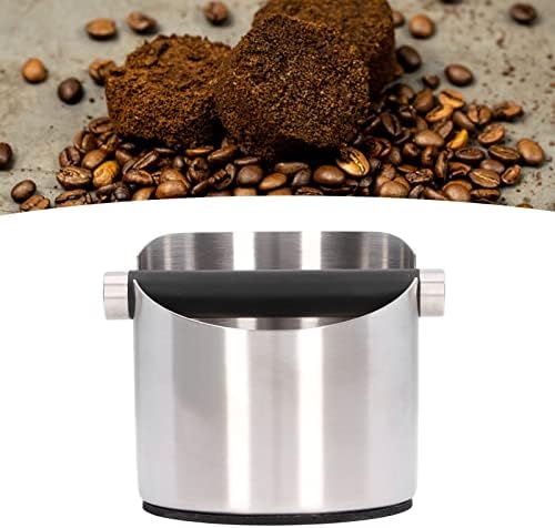 Espresso Coffee Knock Box, Coffee Grounds Container Box, Stainless Steel Rubber Coffee Dump Bin for Home (Stainless steel color small size (FC-04-1)) - Image 6