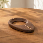 Coffee Drip Stand Wooden Dripper Holder Pour Over Base Rack With Walnut Wood Grain And Artisanal Inlay Decorative Line Suitable for home office break room coffee bar - Image 4