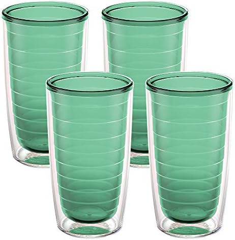 Tervis Clear & Colorful Tabletop Made in USA Double Walled Insulated Tumbler Travel Cup Keeps Drinks Cold & Hot, 16oz - 4pk, Mangrove Green by TervisTumblerCompany