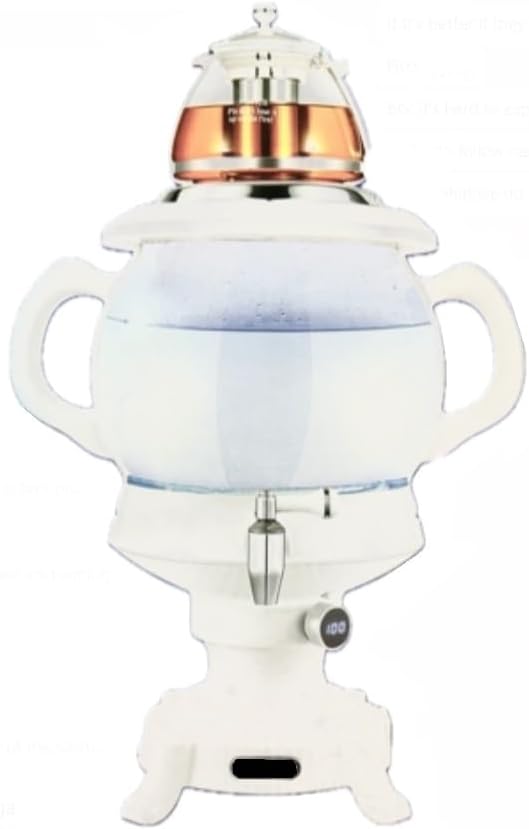 Electric Samovar Digital Display Russian Persian Turkish Tea Maker Water Kettle Glass Teapot 5+1=6 Liter 110V 1100w Auto Shut Off, Keep Warm White - Image 3