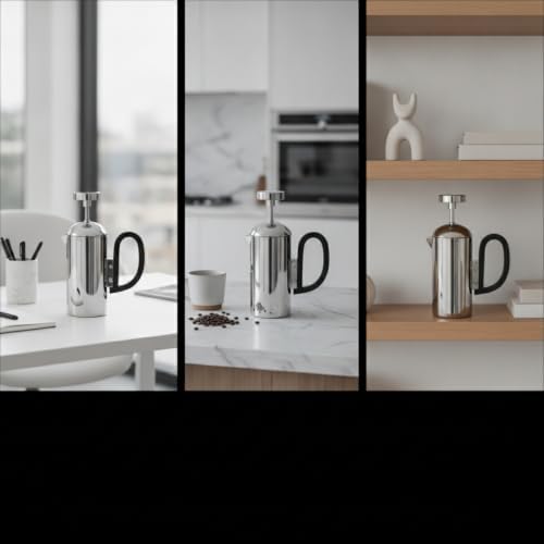 Amagogo Coffee Kettle Statue with D Shaped Handle | Space Saving Saving Design, Stainless Metal Carafe, for Displaying, Tabletop Decor Minimalism, Gold, Kettle - Image 4