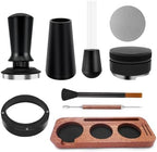 8PCS Espresso Accessories Kit, 51mm Espresso Tamper Tool Coffee Tamper Set with Coffee Distributor, Espresso Tamping Station, WDT Tool, Puck Screen, Dosing Funnel, Latte Art Pen for Espresso Lovers by KELUWA