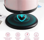 Electric Kettle Temperature Dash, YiiMO 2L Stainless Steel Hot Water Boiler with Thermometer for Tea Coffee 1200W, Auto Shut-Off Boil-Dry Protection BPA Free, Large Pink Retro Cute - Image 5