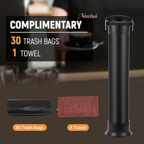 Newhai Espresso Coffee Knock Box for Commercial Use, with 30 Gabbage Bags & towal, Detachable Design, 4.2 Gal Large Capacity - Image 6