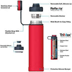 Personalized Vacuum Triple Insulated Sport Water Bottle Thermos -Stainless Steel Triple Wall Thermos with Lid & Strainer | Custom Laser Engraved 44 Options | Hot & Cold Drink Use 20 oz (Red-Custom) - Image 3