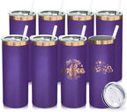20 oz Skinny Tumblers Bulk with Lids and Straws Purple,8 pack by MetalyaTumblers