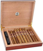 Humidor Cigar Box Holds 20 Cigars, Seal Lid Closure, Spanish Cedar Wood Travel Storage Cigar Case with Removable Divider, Humidifier and Golden Hygrometer, Gift for Man, Sapele Cherry Finish - Image 6
