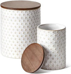 LE TAUCI Ceramic Coffee Canister Set with Airtight Lids, Decorative Food Storage Jars for Sugar, Flour and Tea - Large Kitchen Countertop Canisters for Pantry Decor, Set of 2 (78/25 oz), Clover by LETAUCI