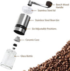 Outdoor Travel Coffee Gift Set with Goose Neck Kettle Glass Server Manual Grinder Glass Dipper 100 pcs Paper Filter and Scope for Drip - Image 4