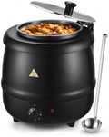 Commercial Soup Warmer Kettle with Hinged Lid & 13.4" Serving Ladle - Electric Food Warmer Pot with Adjustable Temperature Control - Ideal for Soup, Chili & Cheese for Catering, Buffet & Restaurant by Tijvzk