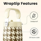 Fjbottle WrapSip 24 oz Insulated Tumbler with Flip Straw and Handle - Image 2
