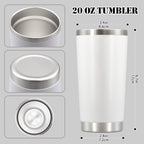 20 oz Tumbler Insulated Tumblers Stainless Steel Coffee Mug,White 6PCS - Image 5