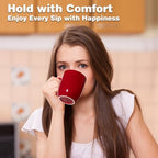 Large Ceramic Coffee Mugs Set of 6 16oz(475ml) Tea Cups Idea Gifts Red - Image 6