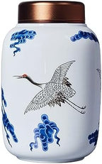 HEXEH Tea Tins Metal Lid Painted Celadon Loose Leaf Tea Canister Small Portable Sealing Jar Storage Tea Warehouse Tea Sets Tea Storage Container (Color : D) by Unknown