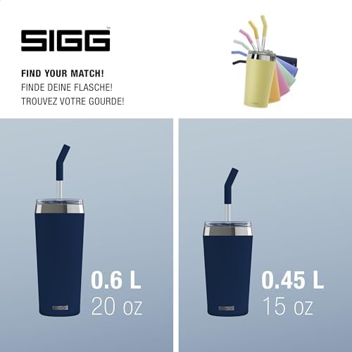 SIGG - Insulated Mug - Travel Mug Helia - With Durable Glass Straw & Cleaning Brush - Leakproof - BPA Free - 18/8 Stainless Steel - 15oz/20oz - Image 6
