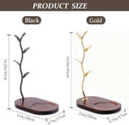Coffee Mug Tree with Wooden Base, Metal Coffee Cup Holder for Countertop, Coffee Mug Stand for Kitchen Counter, Mug Rack Display for Counter Top Kitchen Organizer with 4 Hooks,Gold - Image 2