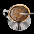 Coffee Filters Stainless Steel Coffee Dripper Engine Drip Filter Cup Tea Slag Funnel Hand Punch Double - Image 4