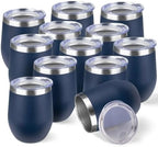 StarSpeed 12oz/12 Pack Insulated Wine Tumbler with Lid,Navy Blue by StarSpeed