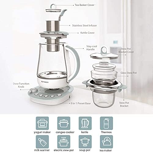 BUYDEEM K2683 Health-Care Beverage Tea Maker and Kettle, 9-in-1 Programmable Brew Cooker Master, 1.5 L, Spruce Blue - Image 2