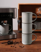 famiware Coffee Mug Set of 8, Star 12 oz Ceramic Mugs Cups Set with Handle - Image 5