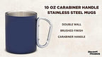 DISCOUNT PROMOS Stainless Steel Mugs with Carabiner Handle 10 oz. Set of 10, Bulk Pack - Perfect for Coffee, Soda, Other Hot & Cold Beverages - Navy Blue - Image 3