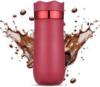 Portable Coffee Maker, Double Wall Insulated Stainless Steel French Press Travel Mug with 320ml Capacity for Camping Hiking Travel (Red) by Aqur2020