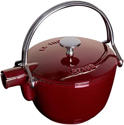 Staub Cast Iron 1-qt Round Tea Kettle - Grenadine, Made in France by Unknown