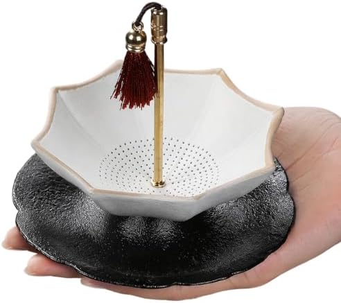 Porcelain Rotating Umbrella Tea Strainer - Ceramic Loose Leaf Filter for - Image 2